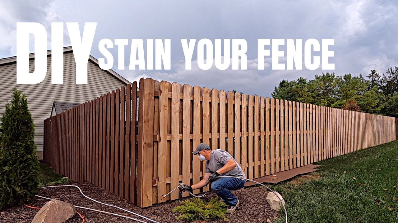 DIY Staining a Fence | How to Stain a Shadow Box Wood Fence | Fence Makeover pt. 4
