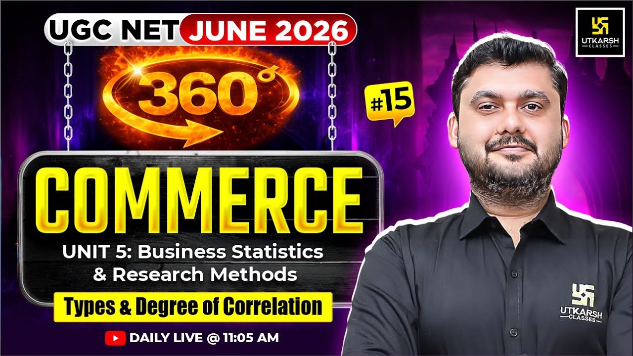 UGC NET June 2026 | Unit 5: Business Statistics & Research Methods – Correlation | #15 | Yogesh Sir