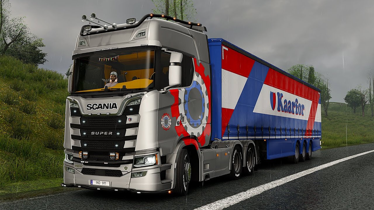 Cinematic Rain Drive | Scania Super Interior View | Euro Truck Simulator 2 v1.57