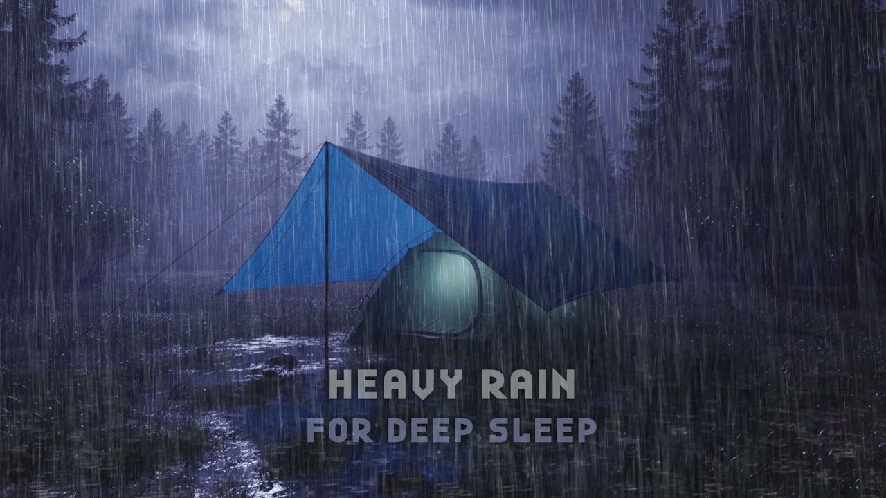 Instant Deep Sleep ⛺😴 | Night Thunderstorm with Heavy Rain Falling on a Forest Tent 🌧️⚡