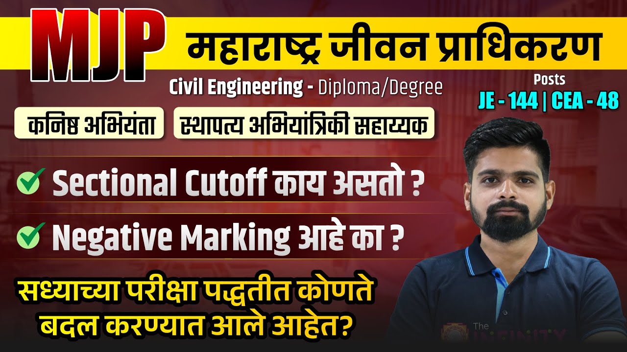 MJP EXAM 2025 | Section wise Cutoff | Negative Marking | New Method for JE| mjp je cea recruitment