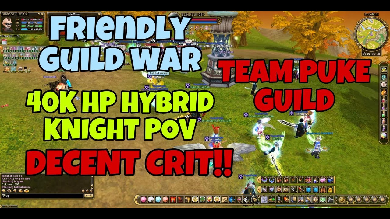Flyff Universe - Friendly Guild War Hybrid Knight POV Ft. Team Puke Gang