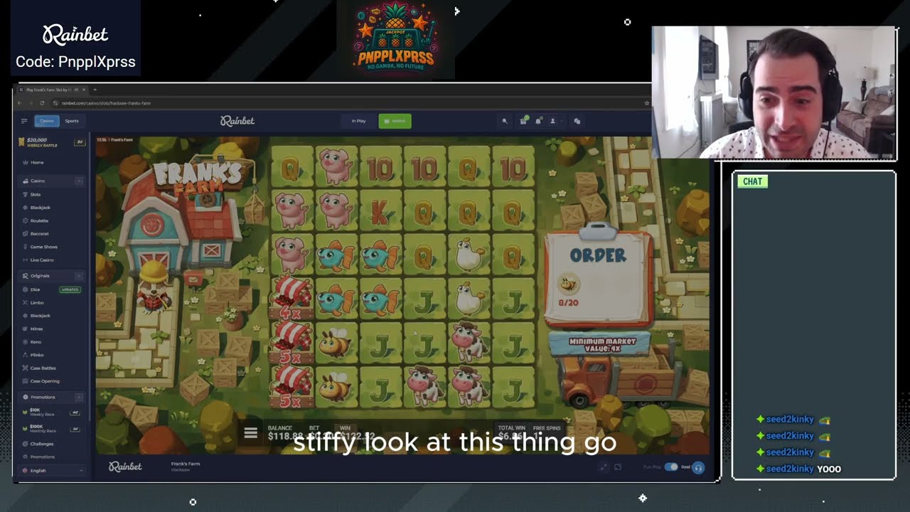 100x Multi on Frank's Farm! #sloth #kickstreamer #rainbet #slots #entertainment #pnpplxprss