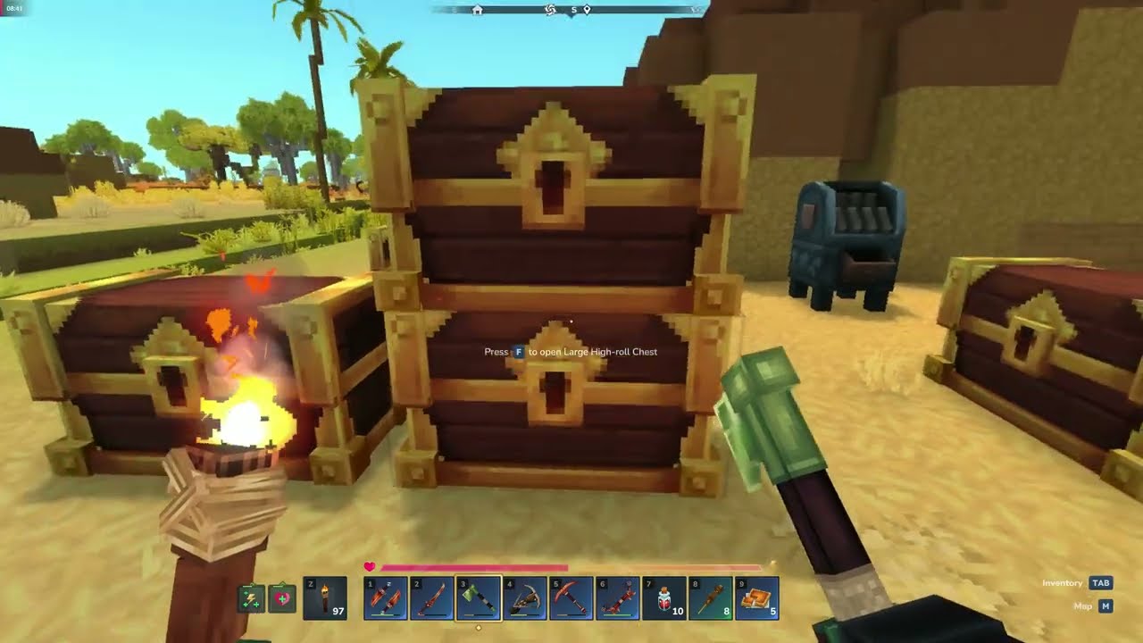 Mega treasures in Hytale desert, I have already drawn at least 100 gold chests.