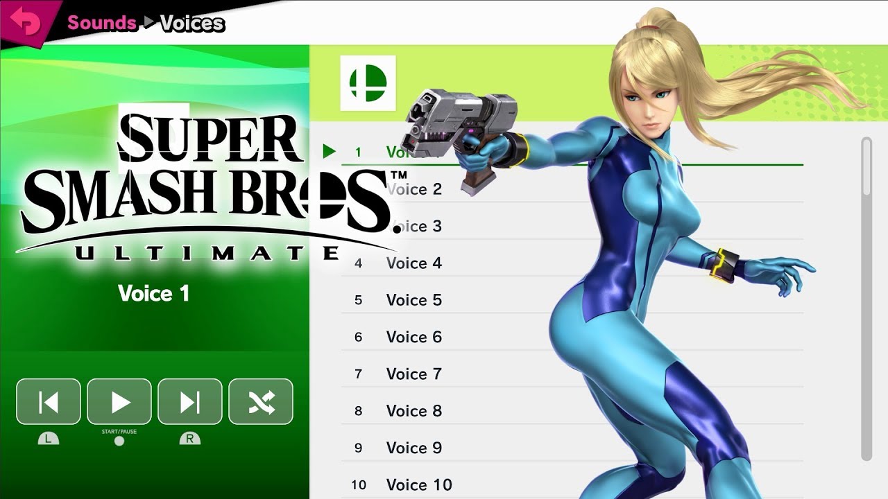 Zero Suit Samus Voices - Super Smash Bros Ultimate