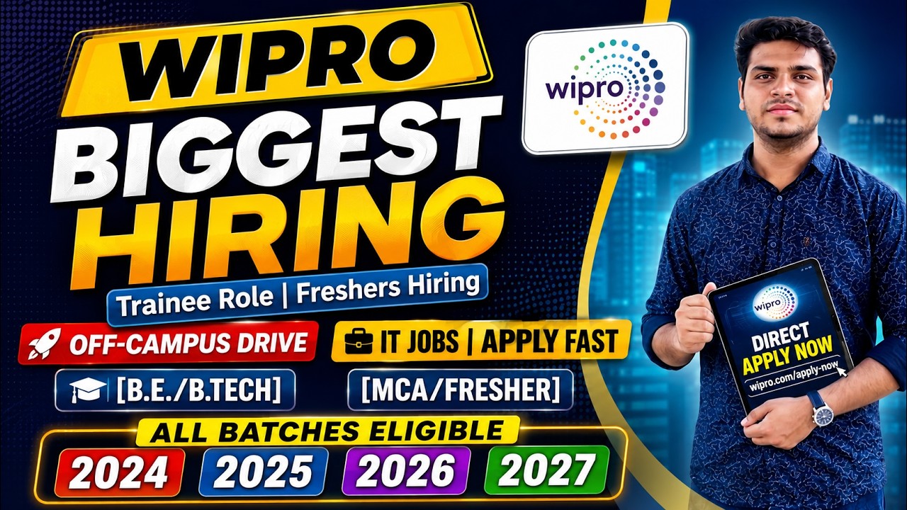 Wipro Freshers Hiring 2026 | Wipro Off Campus Drive 2026 | Wipro  Biggest Hiring Update Trainee 2027