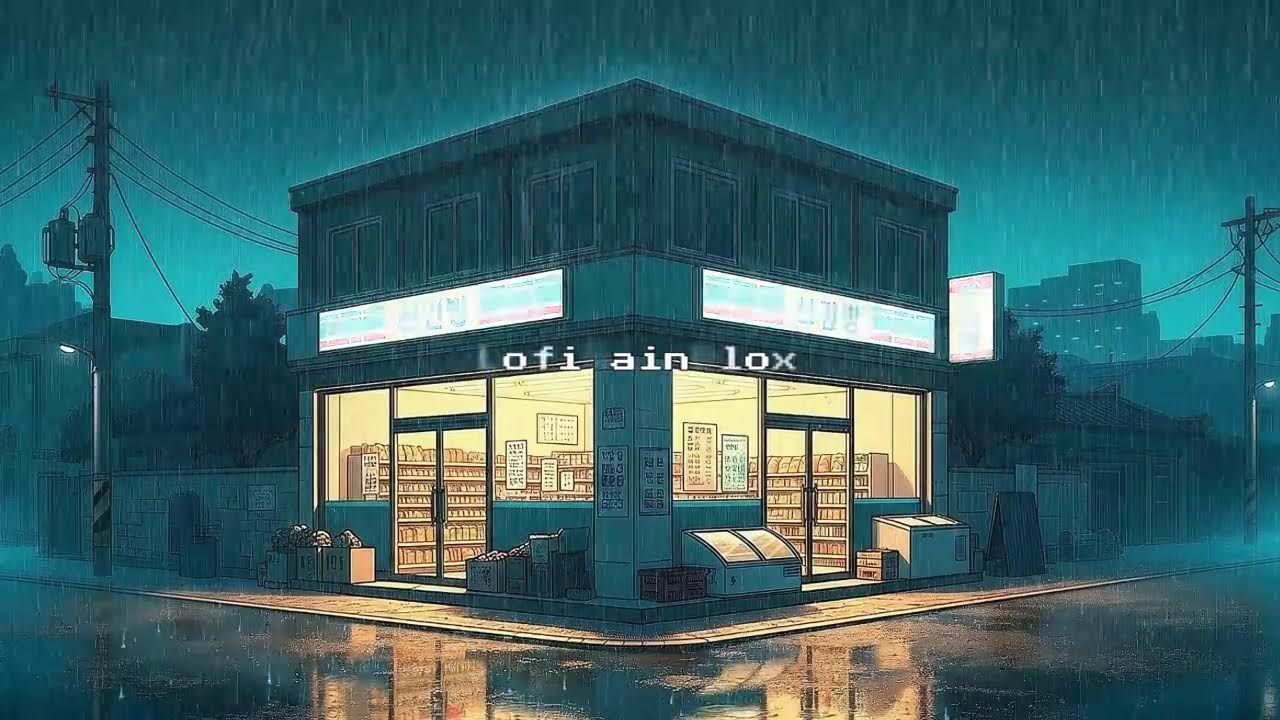 Rain Sounds with Lofi for Work in a Cozy Korean Rainy Night for Stress-Free Work 😌