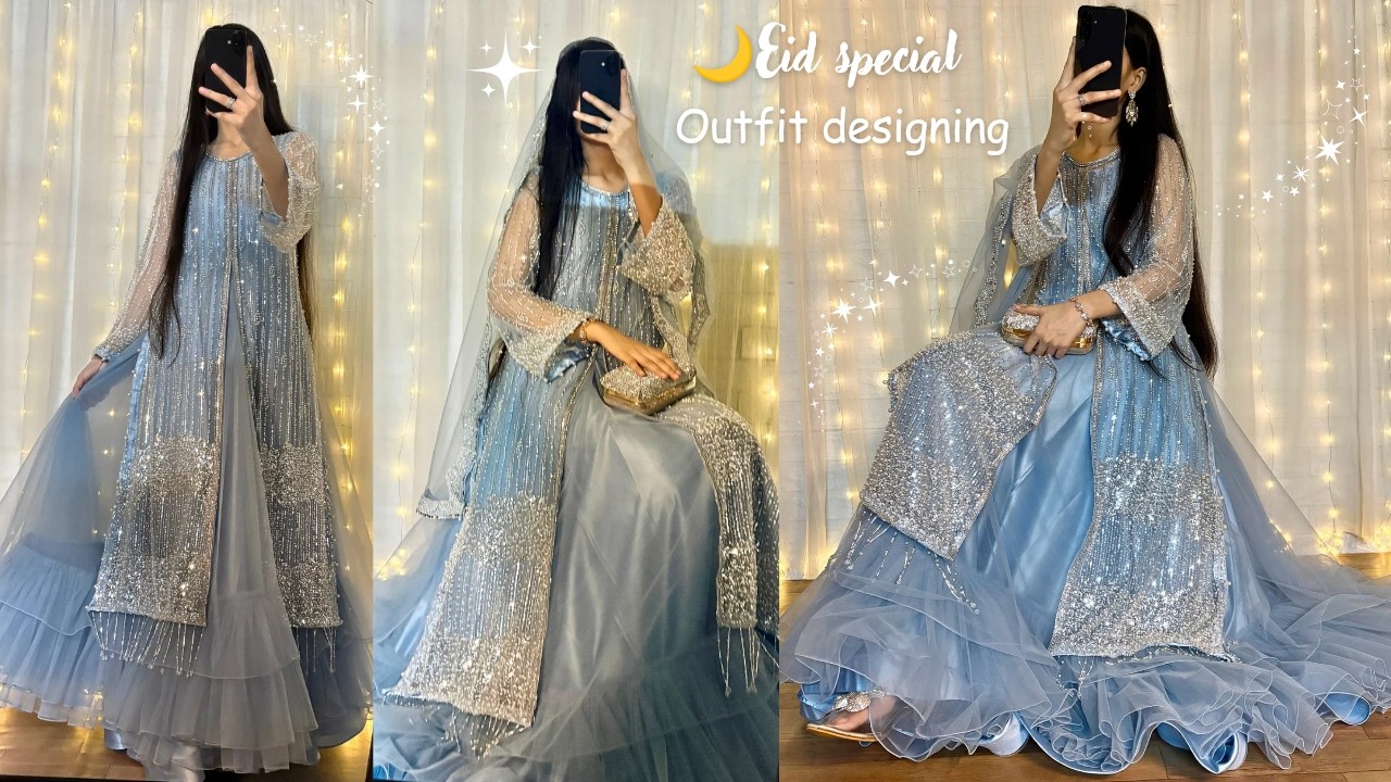 Wedding Wear✨Ruffle Gown with Slide cut kurti cutting and stitching/ Princess style gown designing