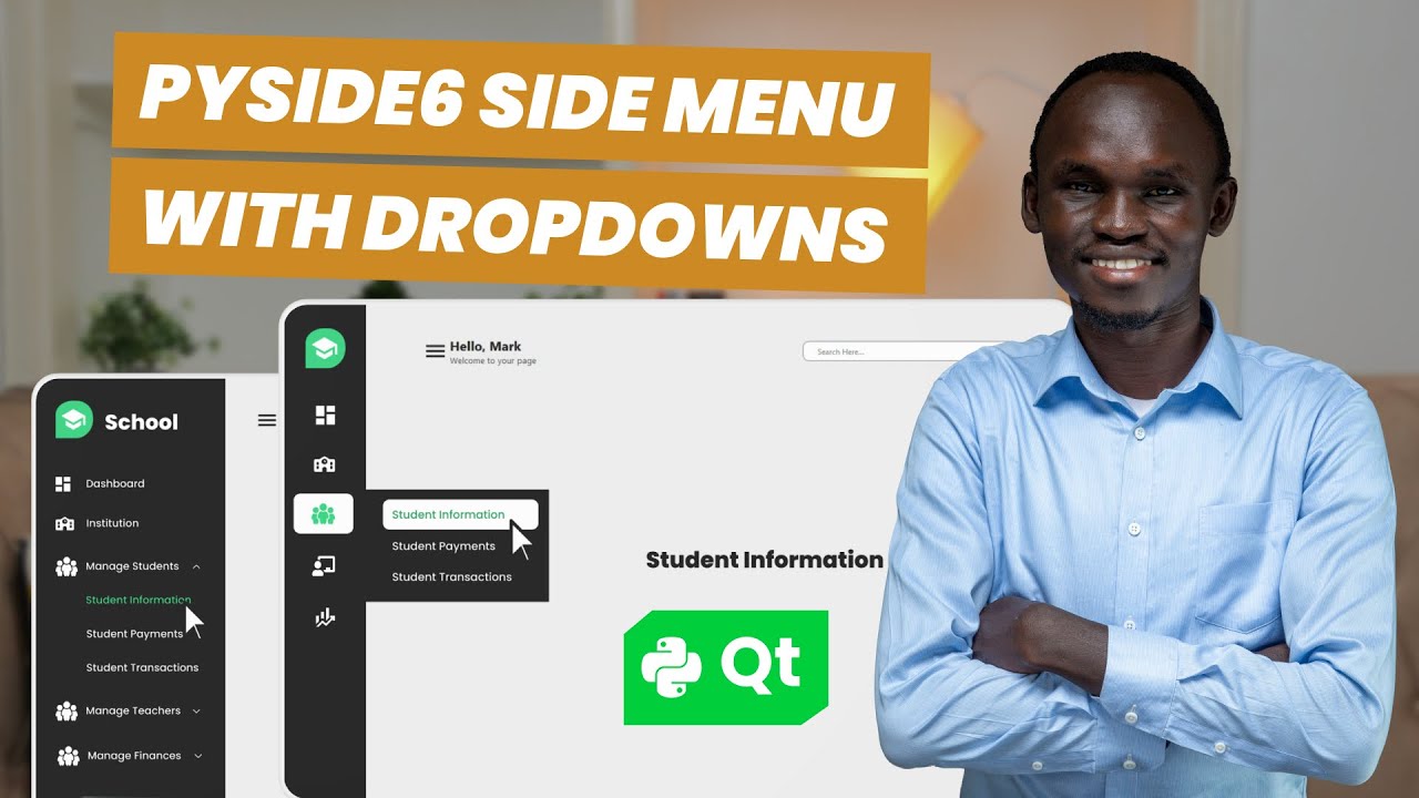 Build a Modern Python Sidebar Menu with PySide6 & Qt Designer | Context Menus + Stacked Pages