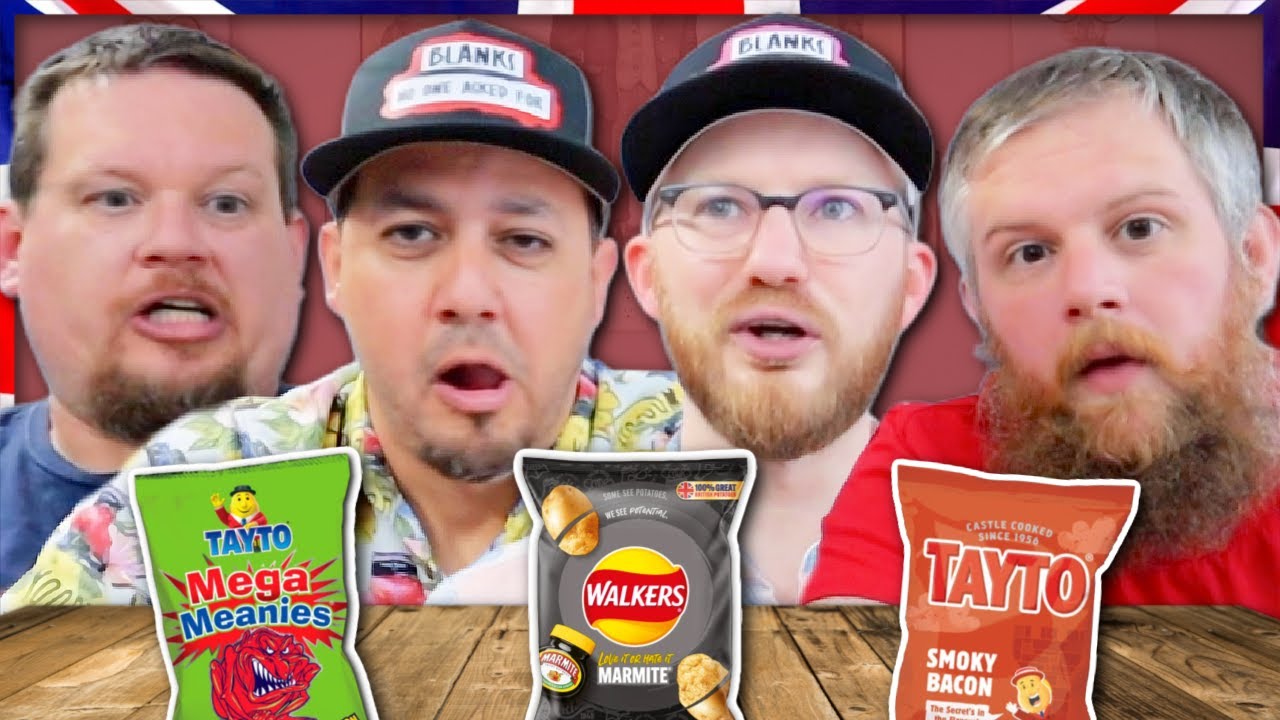 Americans Try BRITISH Chips / Crisps First Time Ever! Marmite