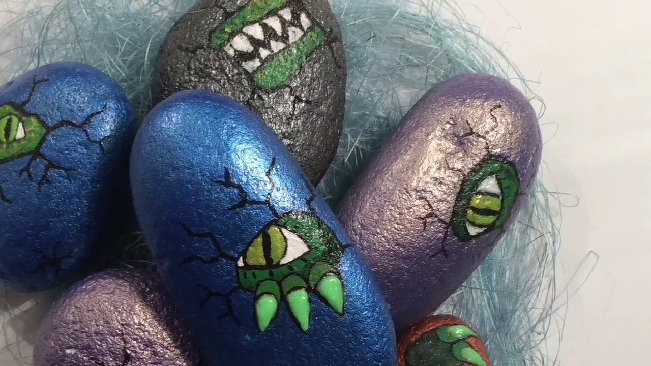 Painted ROCKS : Dragon Eggs Hand painted crafts By Crafty Conjuring New Craft for you!