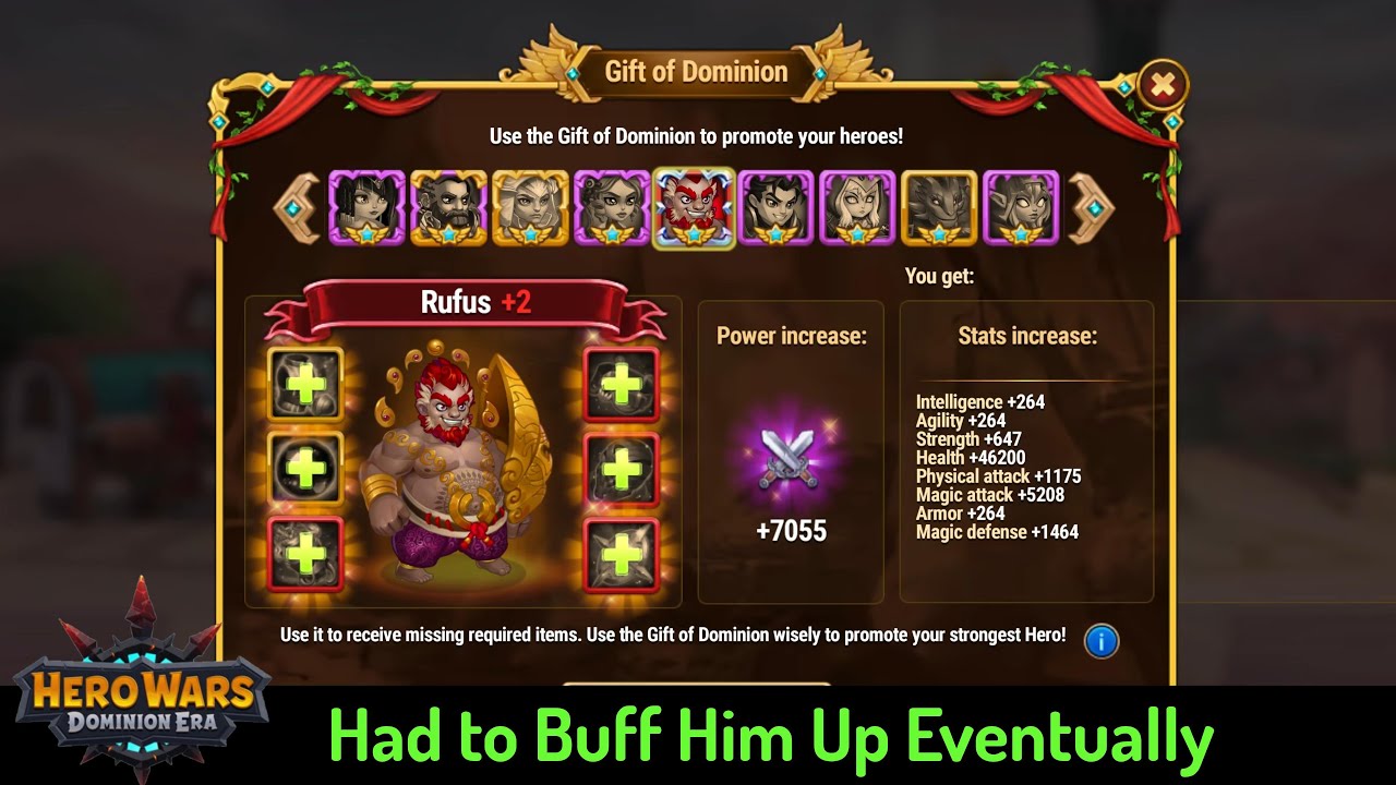 Buffing Up Rufus! &mdash; Hero Wars: Dominion Era