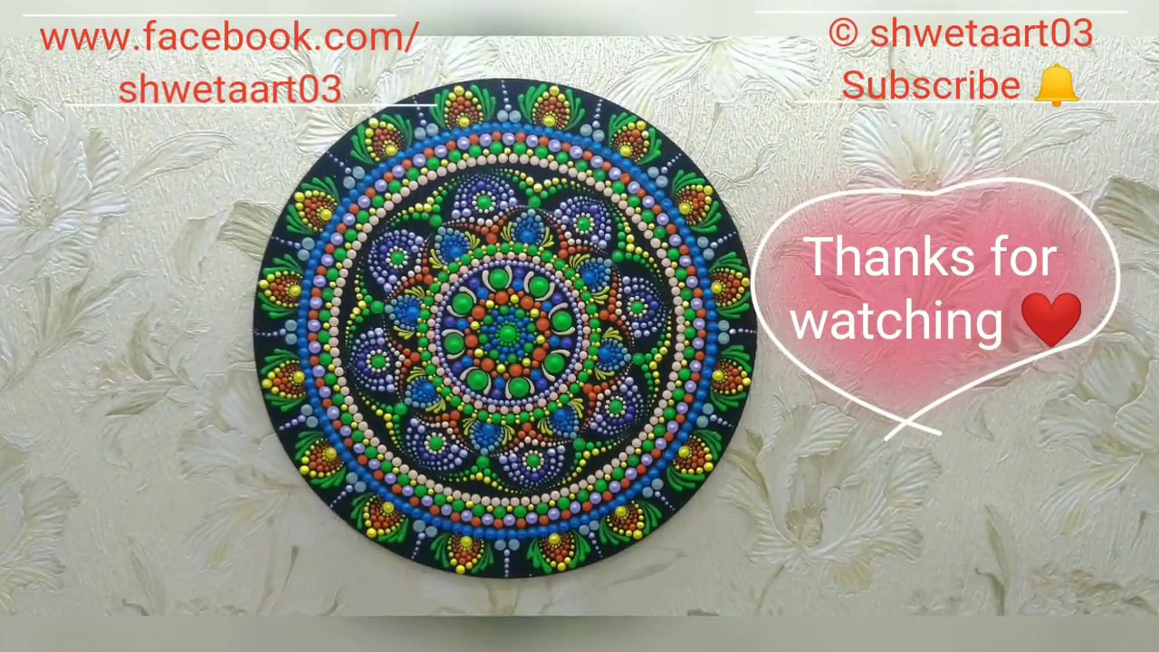 Colorful dot mandala painting #55- full video tutorial by shwetaart03