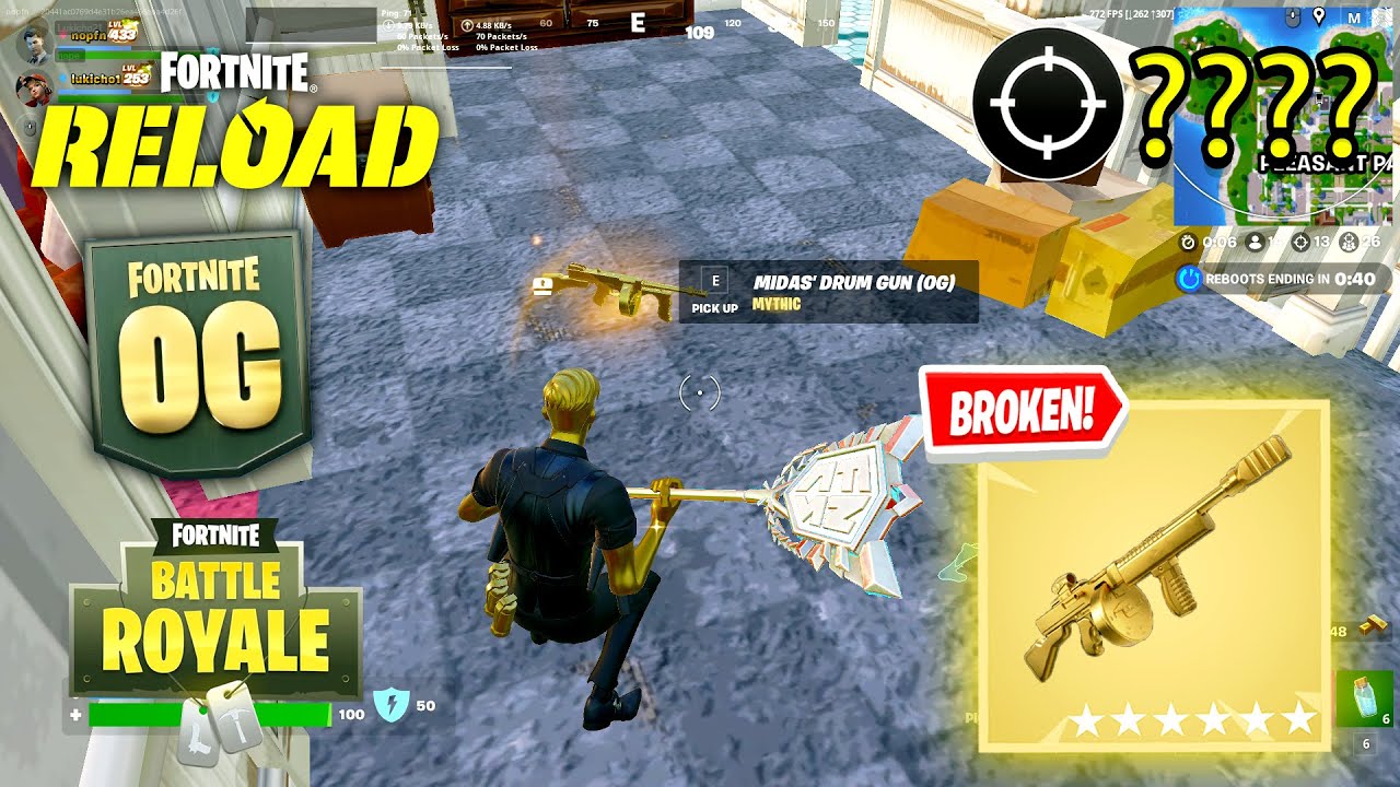 MIDAS Found *Midas' Drum Gun* in OG Fortnite Reload |  High Kill Gameplay | Keyboard & Mouse