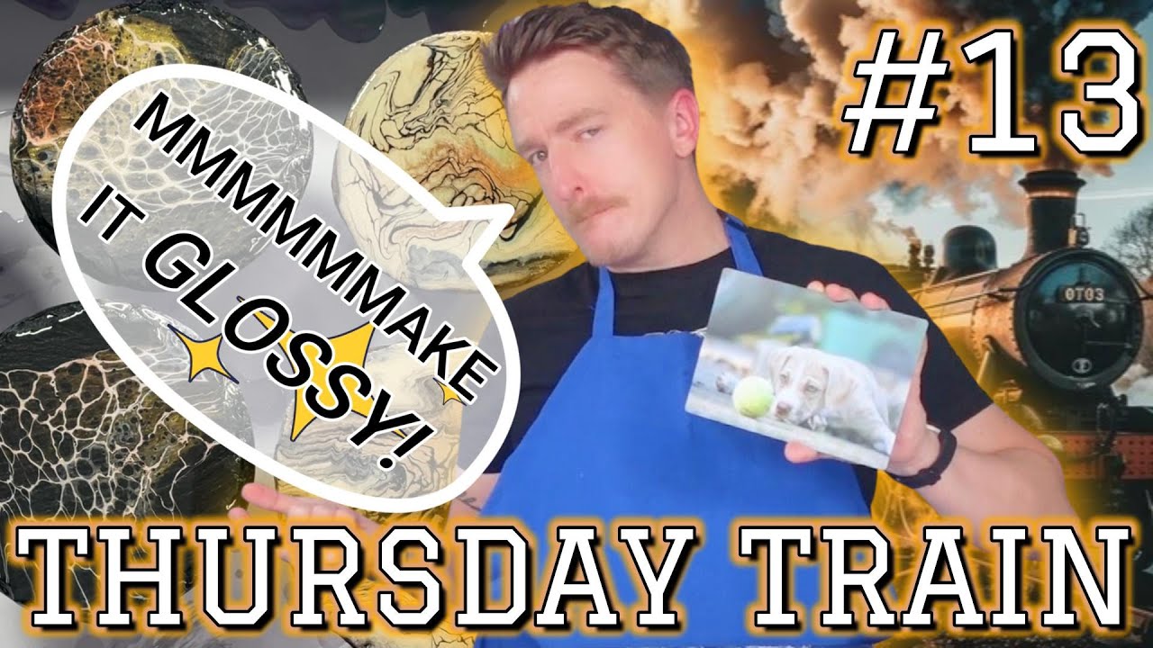 How to RESIN a Pet Photo onto an Acrylic Pour! 🐾 (Thursday Train #13)