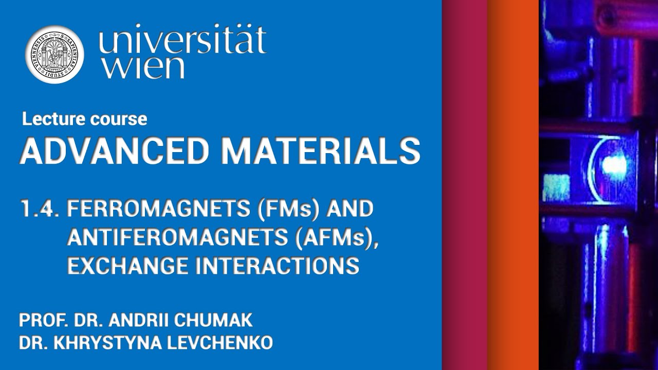 Advanced Materials - Lecture 1.4. - ferromagnets; antiferromagnets; exchange interaction
