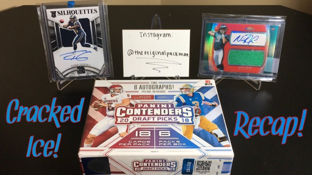 Recap Of 1 Box & 5 Packs Of 2018 Panini Contenders Collegiate Draft Picks Football - Cracked Ice!