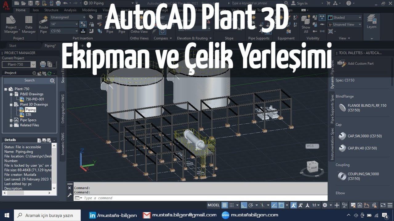 AutoCAD Plant 3D - #11 | Ekipman ve Çelik Yerleşimi (Equipment and Steel Layout)