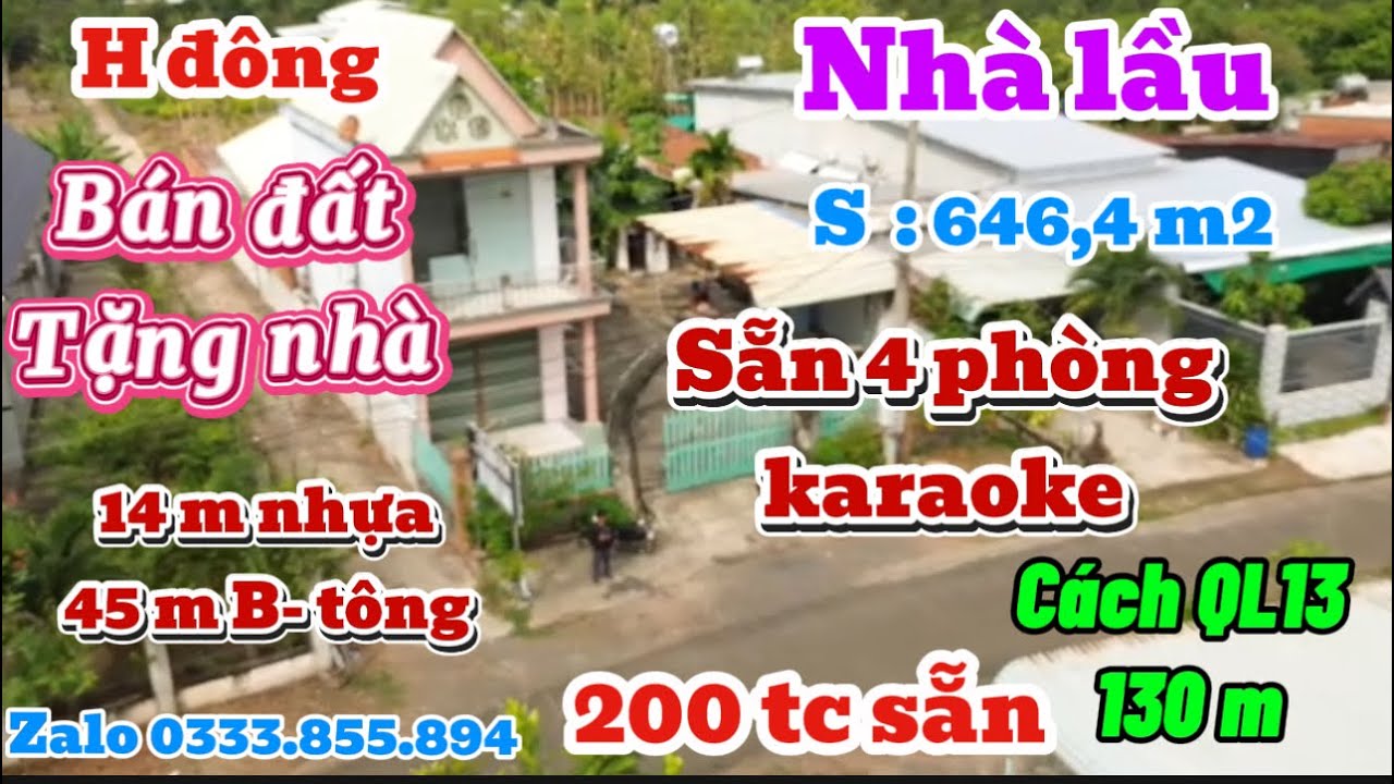  Bán đất tặng nhà lầu Đất 2 mặt đường kinh doanh buôn bán ok sát QL13 mà chỉ 2 tỷ gặp chủ tl