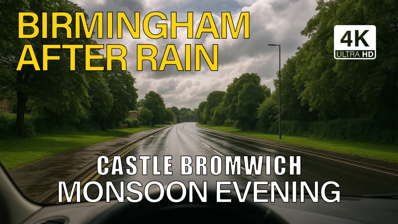 Driving on Castle Bromwich Road After Rain | Birmingham Monsoon Evening