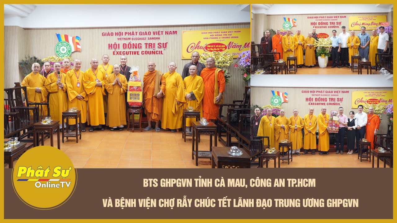 BTS GHPGVN tỉnh C&agrave; Mau, C&ocirc;ng an TP. HCM v&agrave; Bệnh viện Chợ Rẫy ch&uacute;c Tết l&atilde;nh đạo Trung ương GHPGVN