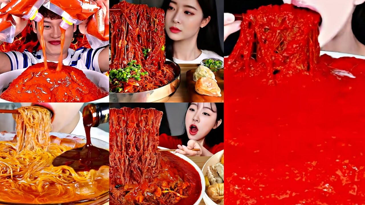 EXTREME SPICY COLD NOODLES 🥵🧊//MUKBANG COMPILATION 
