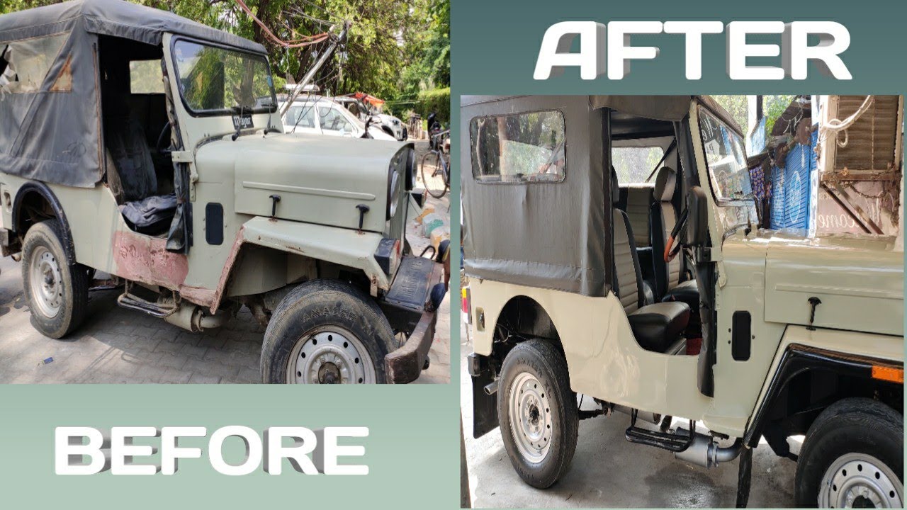 Mahindra Jeep Restoration | seat cover change | top change | lucknow
