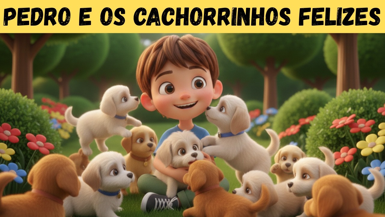 PEDRO E OS CACHORRINHOS FELIZES- História infantil Para Dormir- Crianças-Educação Infantil-Histórias