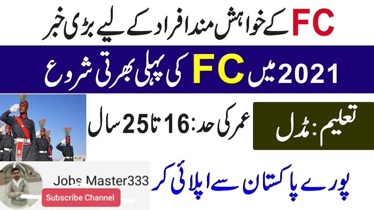 FC BALOCHISTAN NEW JOBS FEBRUARY 2021
