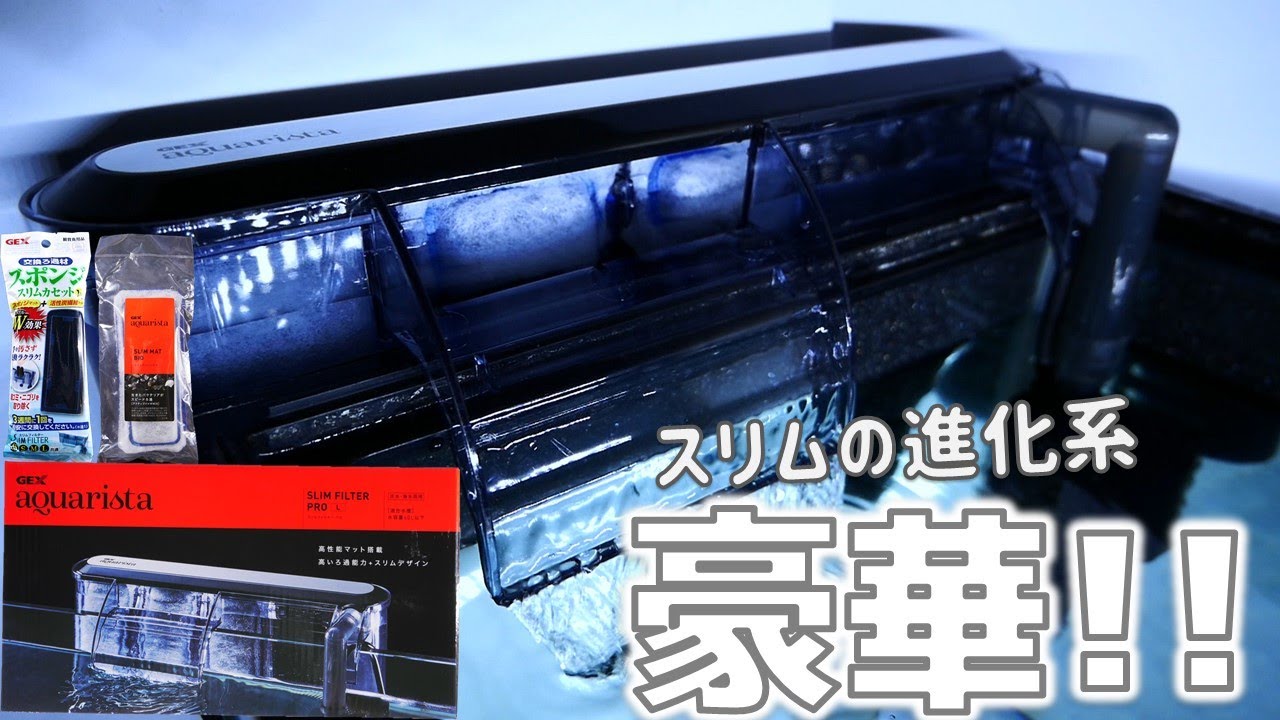 【外掛け式フィルター】GEXの新ブランド、アクアリスタが作ったスリムフィルターの進化系を開封。限定色が映える恐ろしく美しいデザイン。GEX Ga SLIM FILTER PRO L【ふぶきテトラ】