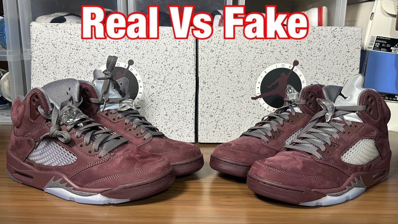 Обзор Air Jordan 5 Deep Burgundy: настоящие кроссовки против подделок. Действительно ли подделки ...