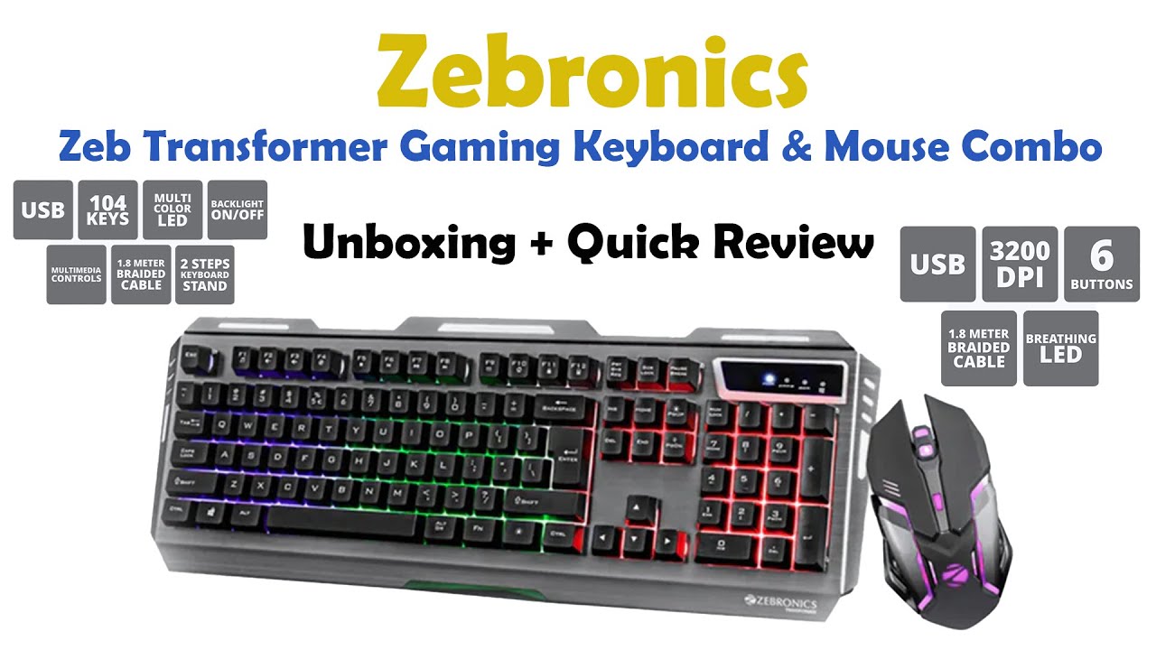 ZEBRONICS Zeb-Transformer Keyboard and Mouse Combo @₹148 Unboxing & Overview || I don't recommend it