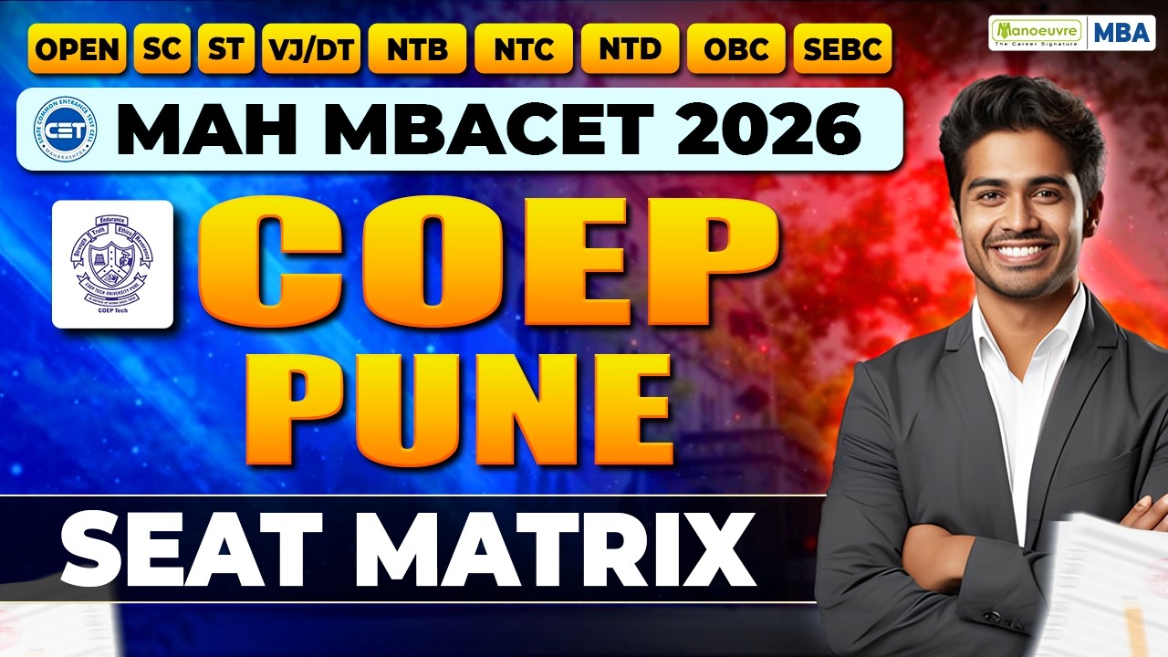 Распределение мест в COEP Пуна для MAH MBACET 2026 | Количество мест по категориям Open/SC/ST/OBC...