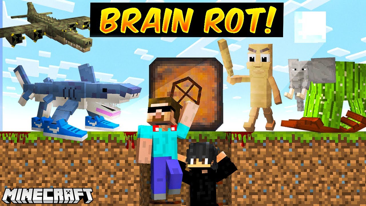 We Created Bunker to Survive BRAINROT ANIMALS in Minecraft