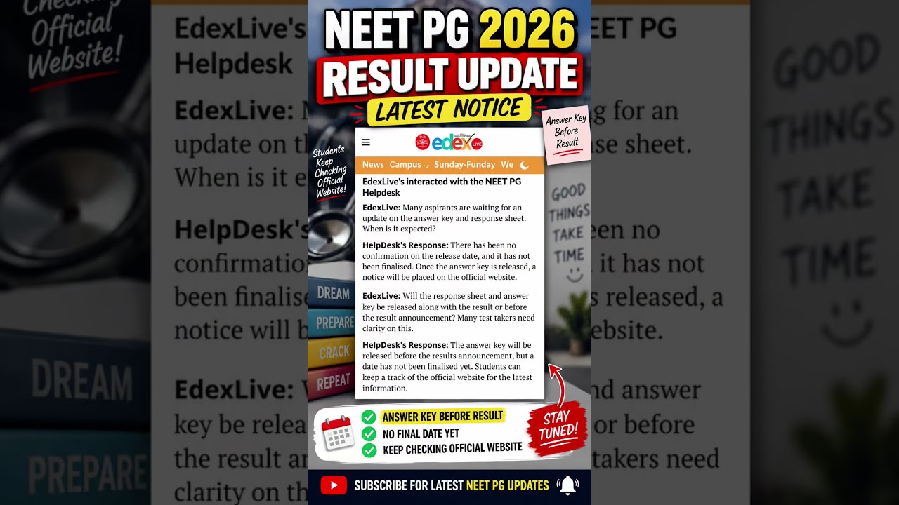NEET PG 2026 RESULT UPDATE 🚨 | Latest Notice on Answer Key & Result#neetpgresult #neetpgcutoff
