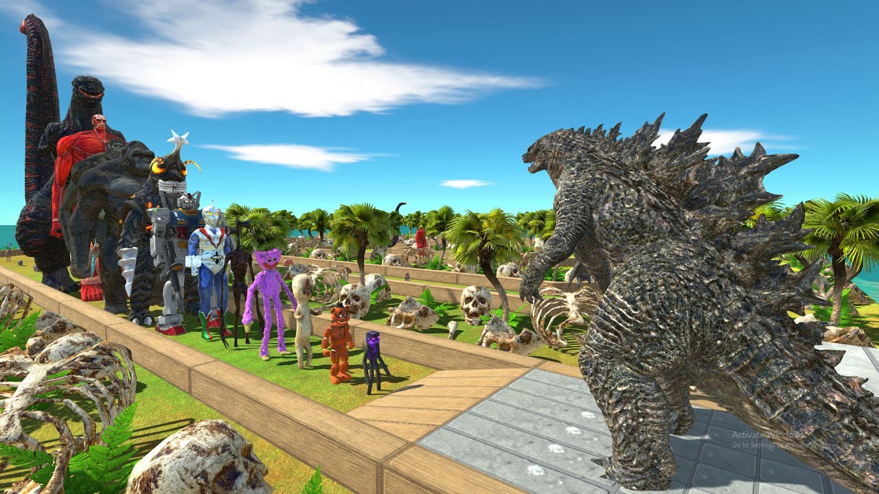 Godzilla vs Shin Godzilla SKULL ISLAND DEATH RUN - Animal Revolt Battle Simulator