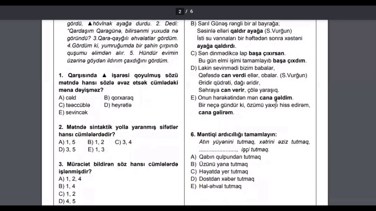 Azərbaycan dili (olimpiada) IX sinif