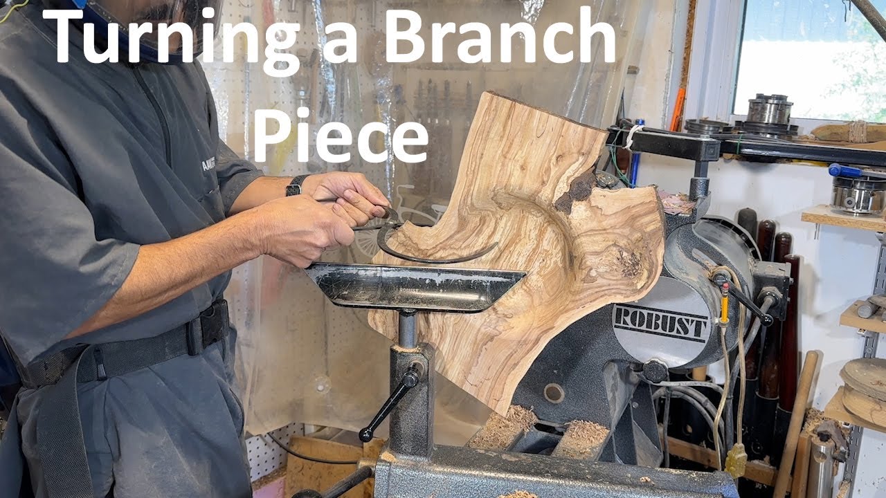 Woodturning a Live Edge Branch Piece