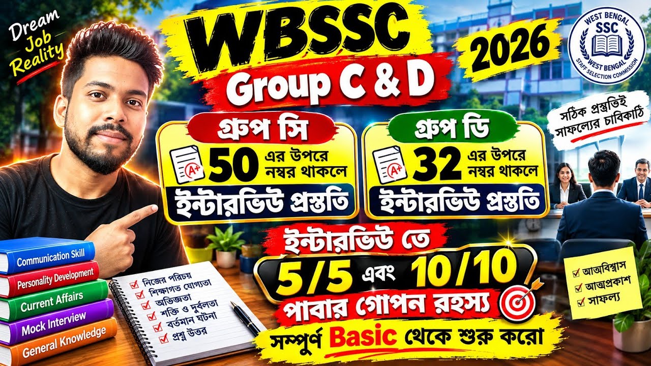 WBSSC Group C & D Update 2026 ✅|| WBSSC গ্রুপ সি এবং ডি ইন্টারভিউ প্রস্তুতি 📌|| #wbssc 
