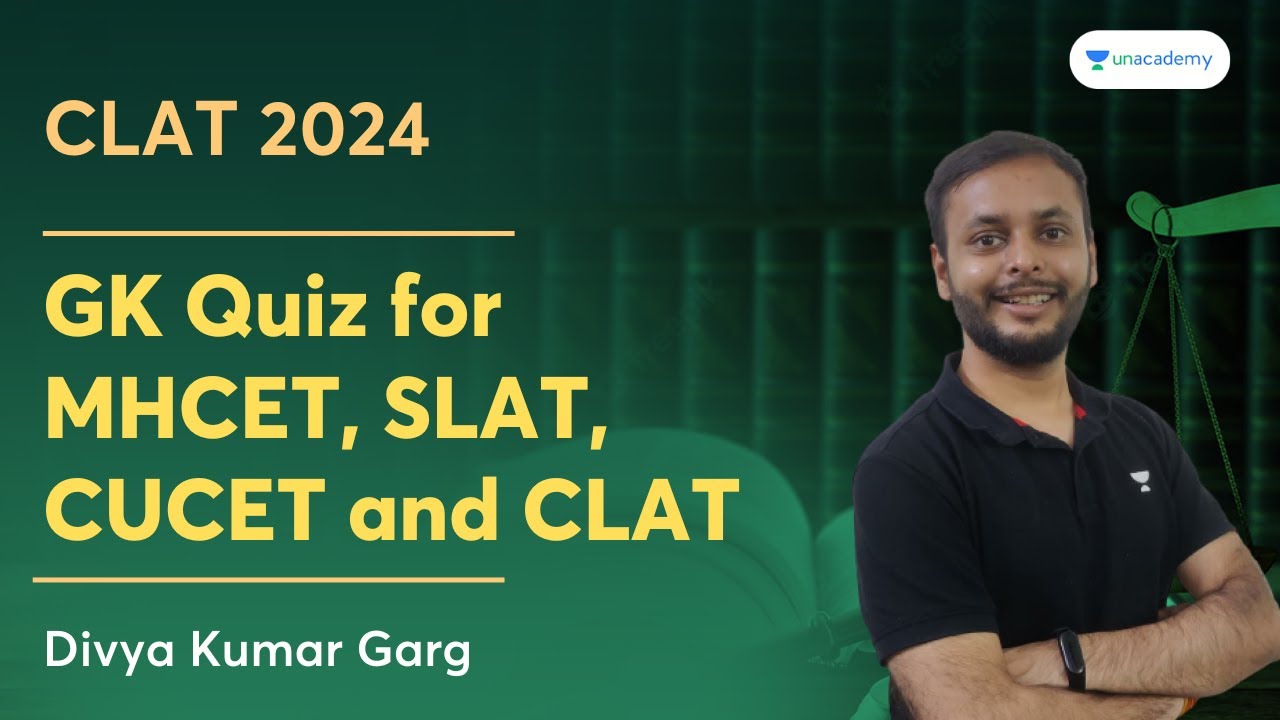 GK Quiz for MHCET, SLAT, CUCET and CLAT | CLAT 2024 | Divya Kumar Garg