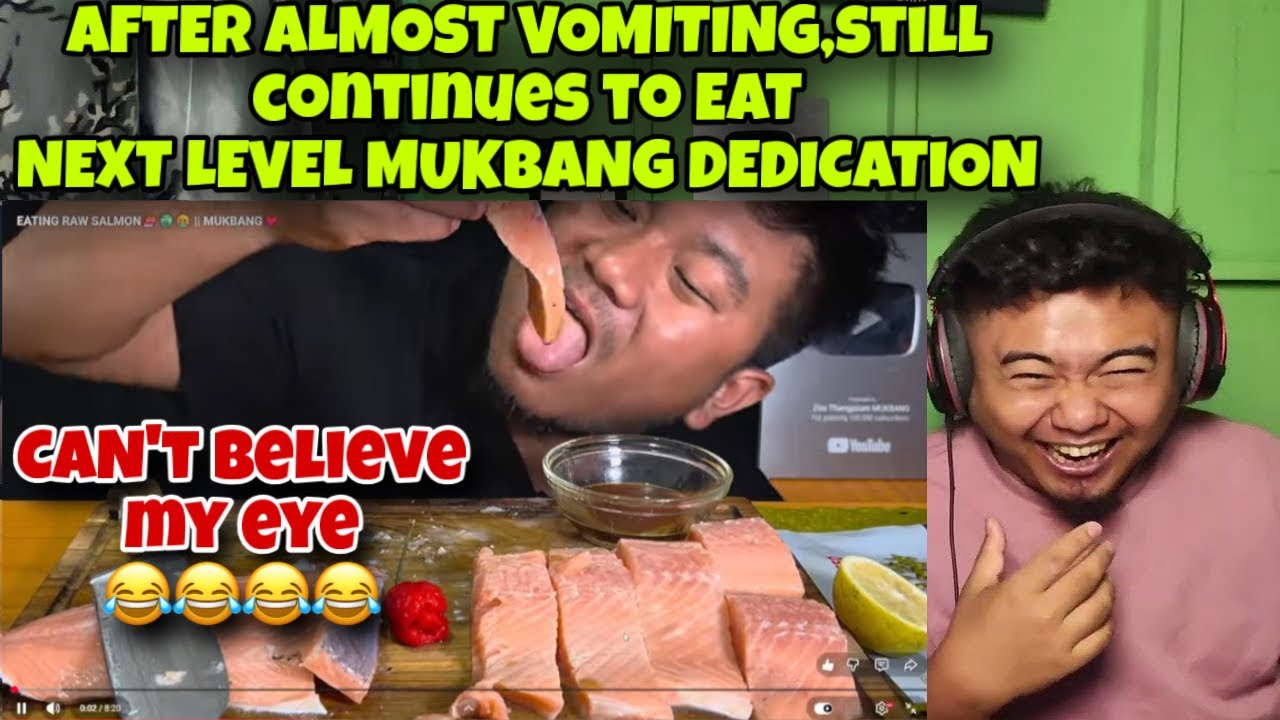 Ziru Thangjalam - EATING RAW SALMON🤢🤮MUKBANG // ( ALMOST VOMIT/PUKE ) // REACTION !!