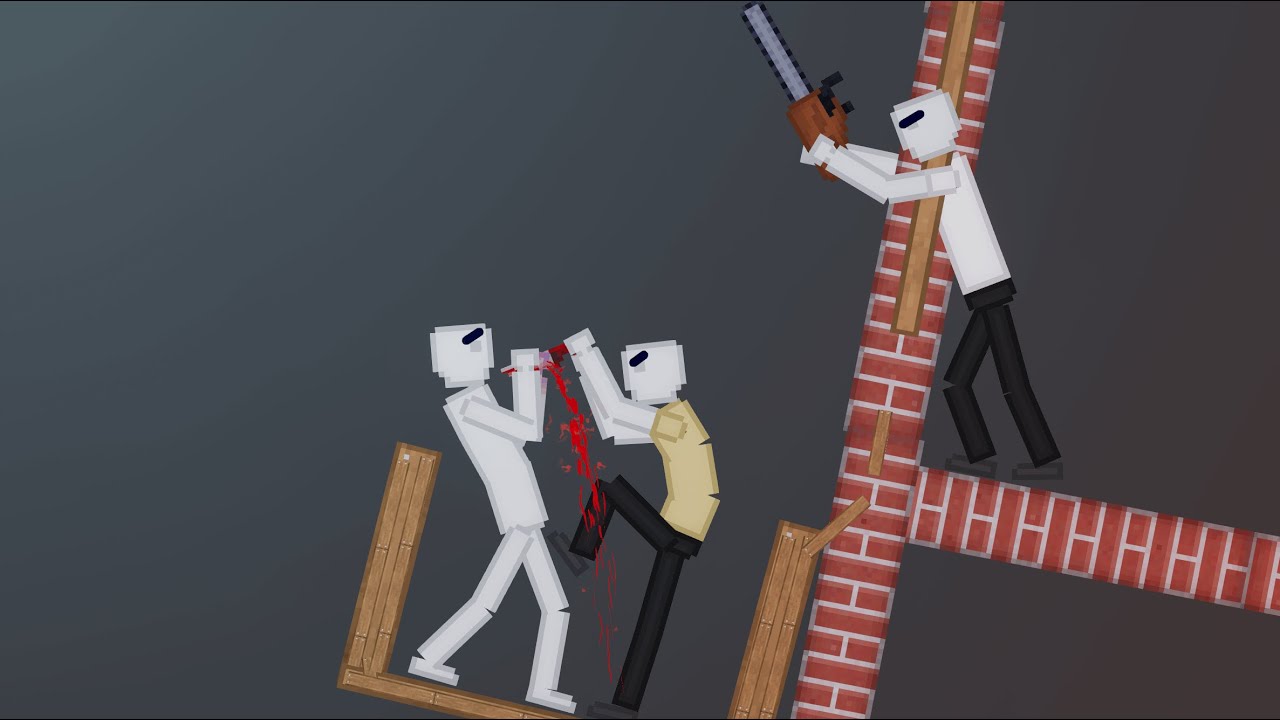 Humans Fight On Unstable Buildings In People Playground