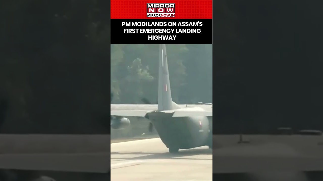 PM Modi Makes Historic Landing On Assam's First Emergency Landing Highway Near China Border #shorts