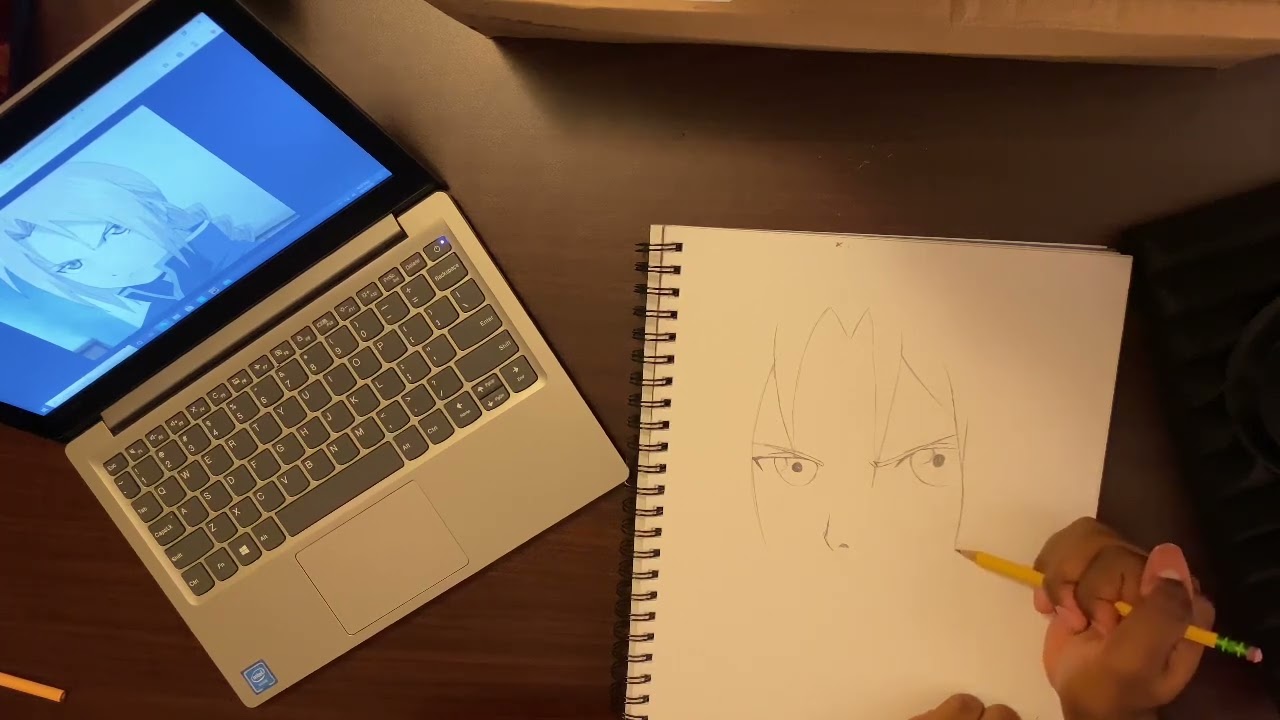 [Young Prince ASMR] Drawing Edward Elric: relaxing drawing sounds: pencil sharpening sounds