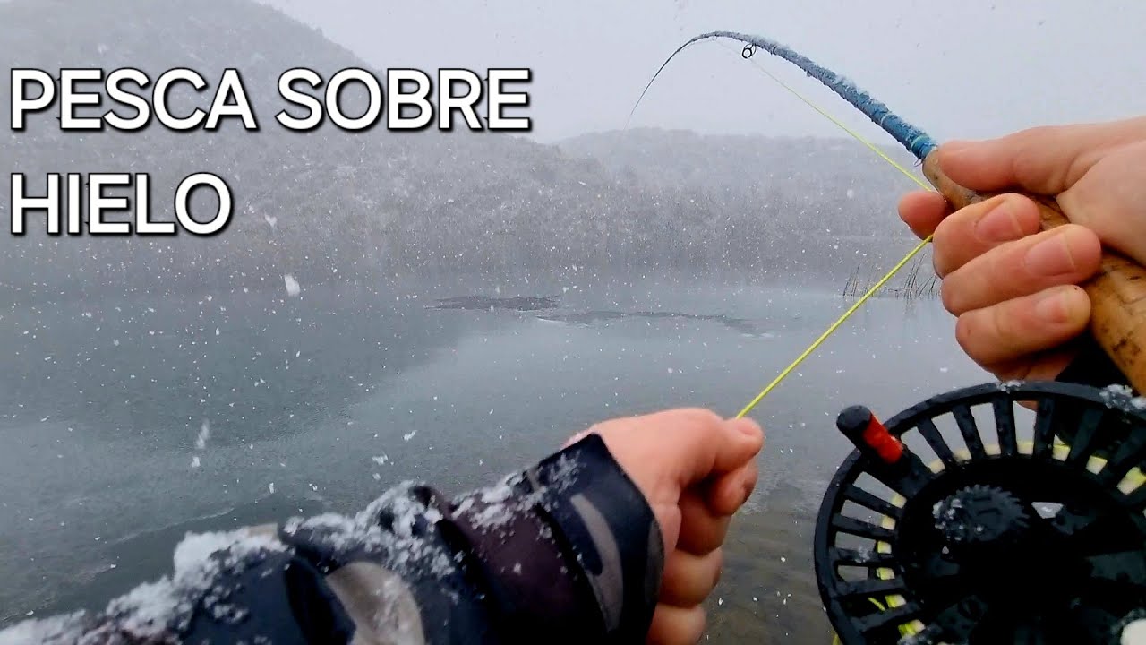 LAGO CAMPAMENTO, CHUBUT. PESCO TRUCHAS DINAMARQUESAS   PESCA BAJO LA NIEVE. PESCA CON MOSCA.