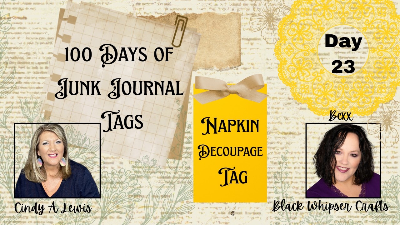 100 Days of Tags 🏷️ Day 23 🏷️ Napkin Decoupage Tag