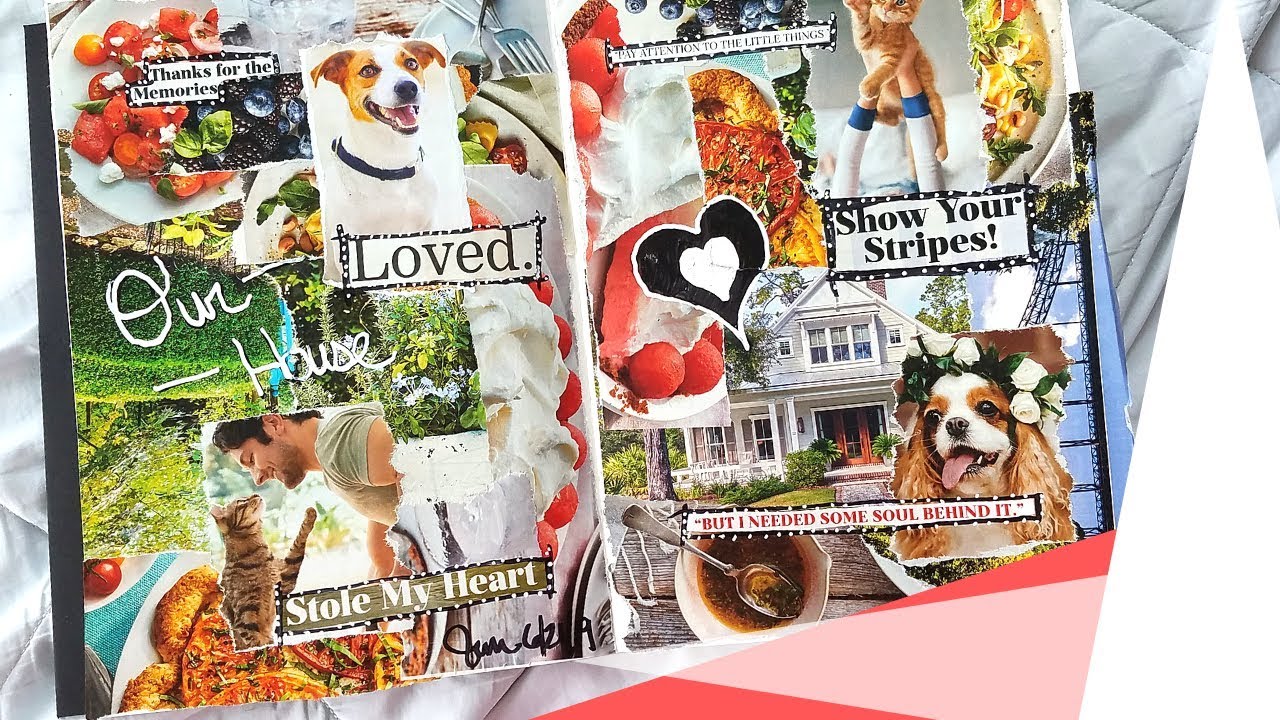Our House | One Magazine Challenge #6 | Magazine Collage Art Journal Page (Whole Process)
