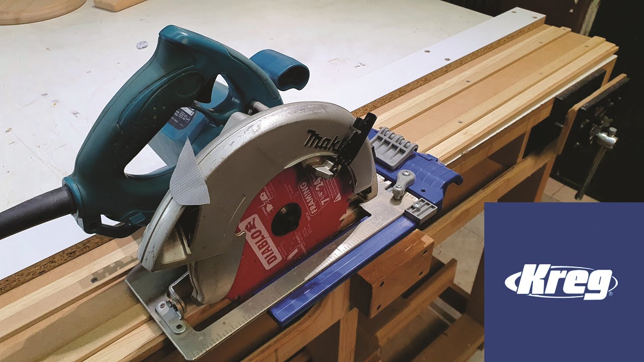 Adaptando Guía KREG para corte con sierra circular .