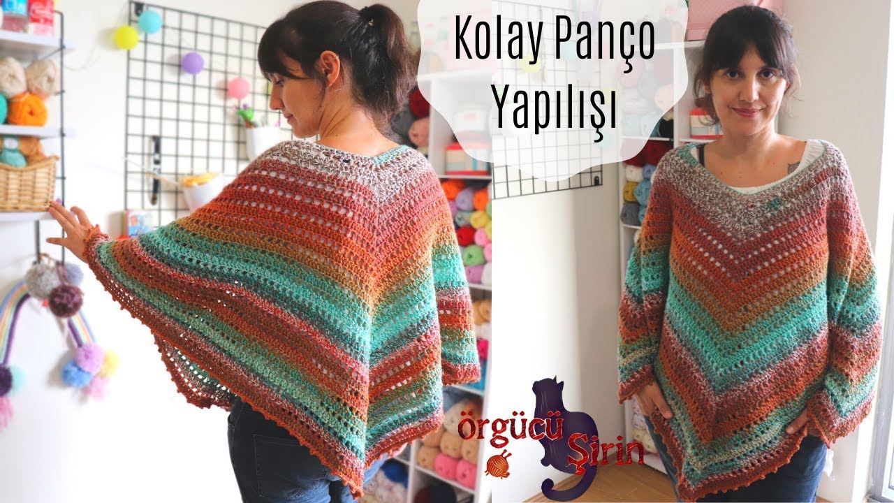 Tığ İşi Dikişşiz Panço Şal Yapımı / Örgü Modelleri