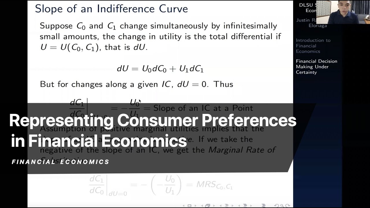 Representing Consumer Preferences in Financial Economics
